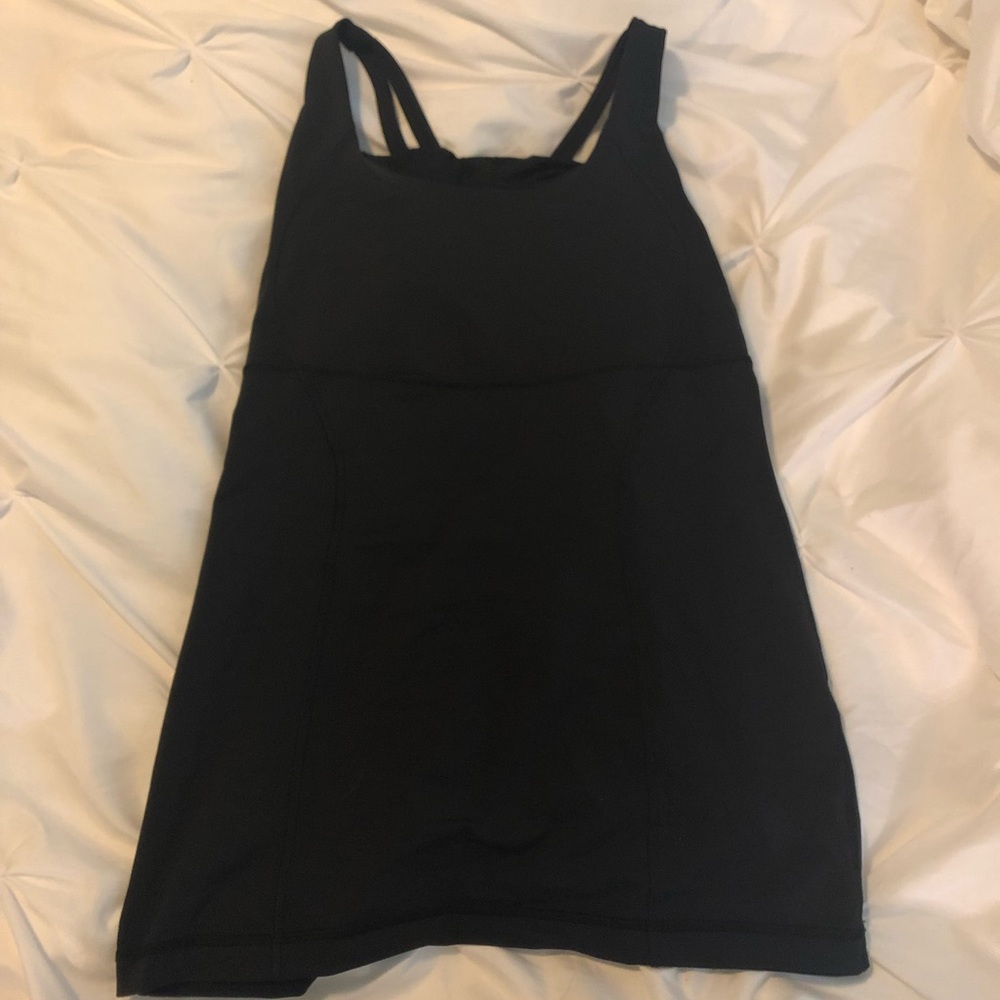 Black Cross Back Tank Top (built in bra included)